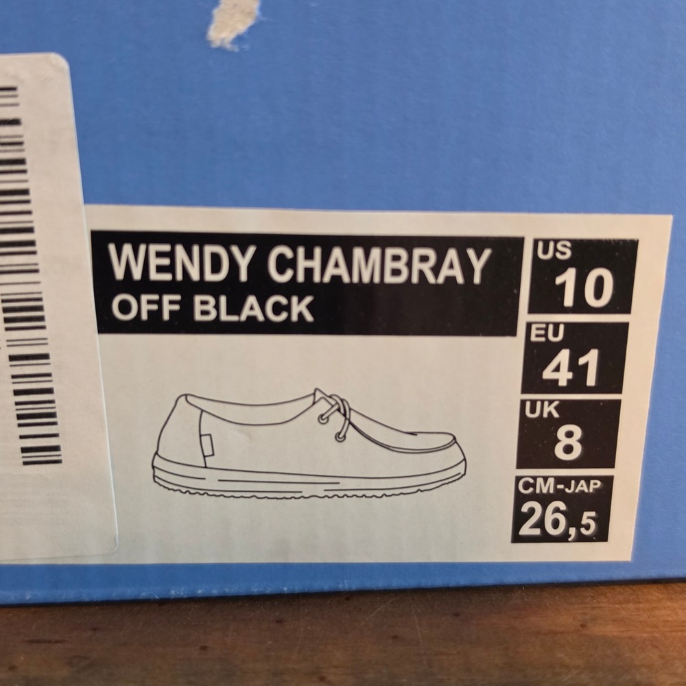 Hey Dude Womens Wendy Chambray Loafers Grey Canvas Slip On Casual Shoes Size 10 - Picture 12 of 12